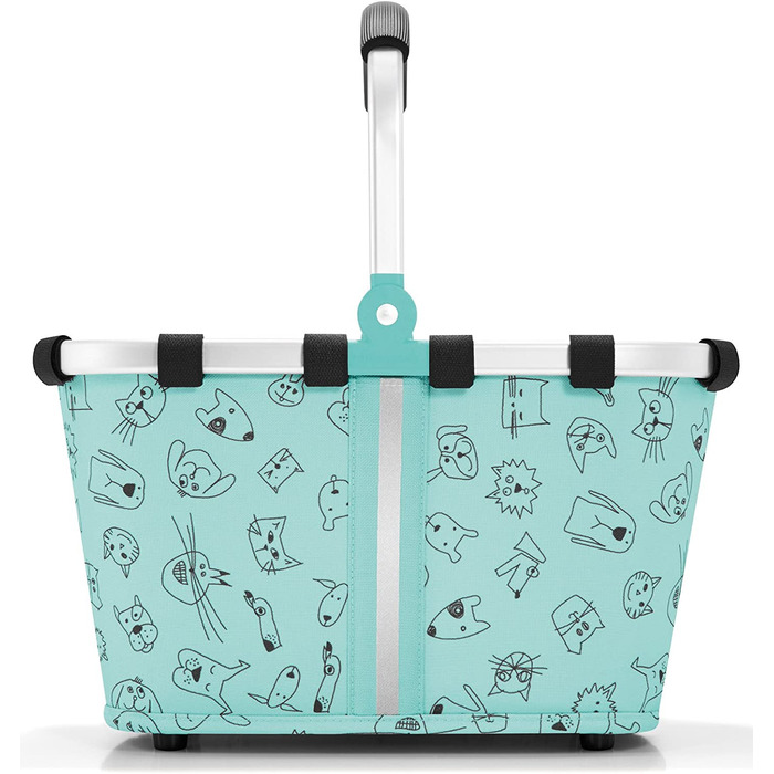 Дитячий кошик для покупок Reisenthel Carrybag XS, 5 л, м'ята з котами і собаками, 33,5x18x19,5 см