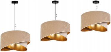 Підвісна люстра Light-Home Milan з металу та велюровим абажуром, індустріальна стельова лампа для вітальні, спальні та їдальні, колір бейж і крем