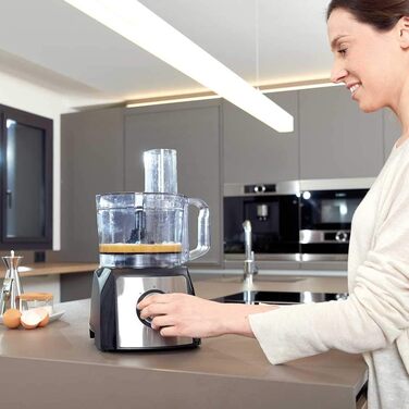Кухонний комбайн BLACK+DECKER BXFPA1200E, 1200Вт, 1,5л, 2 швидкості, турборежим, 8 насадок, антивідбиткове покриття, ножі з нержавіючої сталі, BPA-free