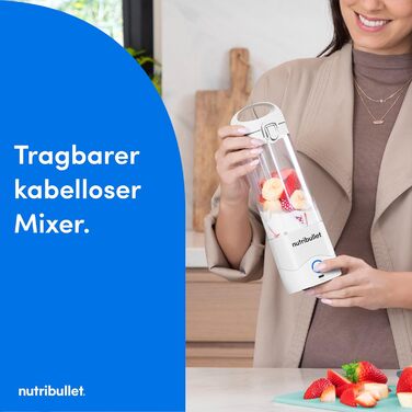 Портативний блендер nutribullet 475 мл, білий, USB-C, BPA Free, багатофункціональний міксер