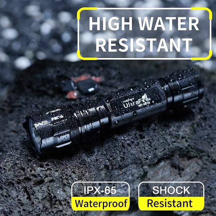 Ліхтар UltraFire WF-501B LED 1000 Люмен з кобурою, тактичний міні-ліхтар на акумуляторі 3,7V 1800mAh з зарядним пристроєм
