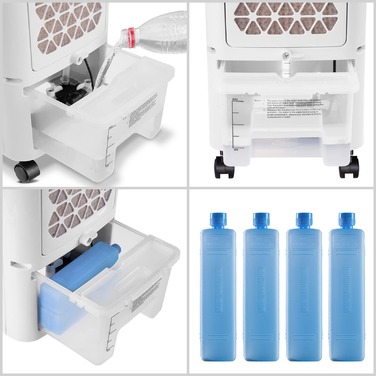 Мобільний кондиціонер Aircooler 4в1 білий/чорний 3.5л