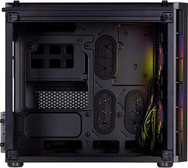 Корпус для ПК Corsair Crystal 280X RGB, micro-ATX, загартоване скло, чорний, підсвітка LED