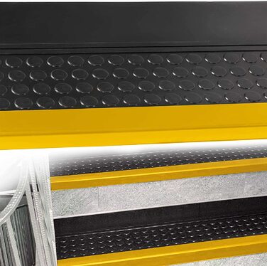 ANRO Гумовий килимок для сходів 120x30x4 см, жовті, антиковзкі для зовнішнього та внутрішнього використання