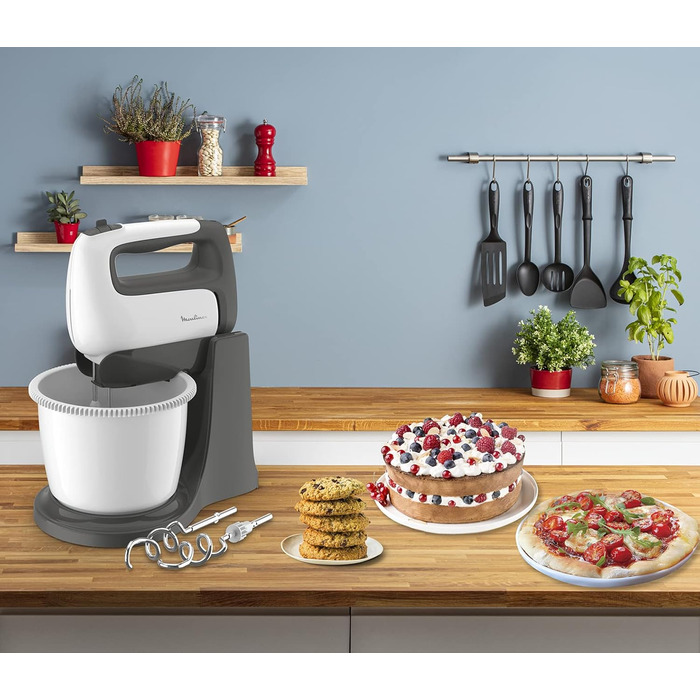 Міксер ручний Moulinex Prep'Mix+ HM4641 з нержавіючою сталлю, 5 швидкостей, чаша 2.5 л