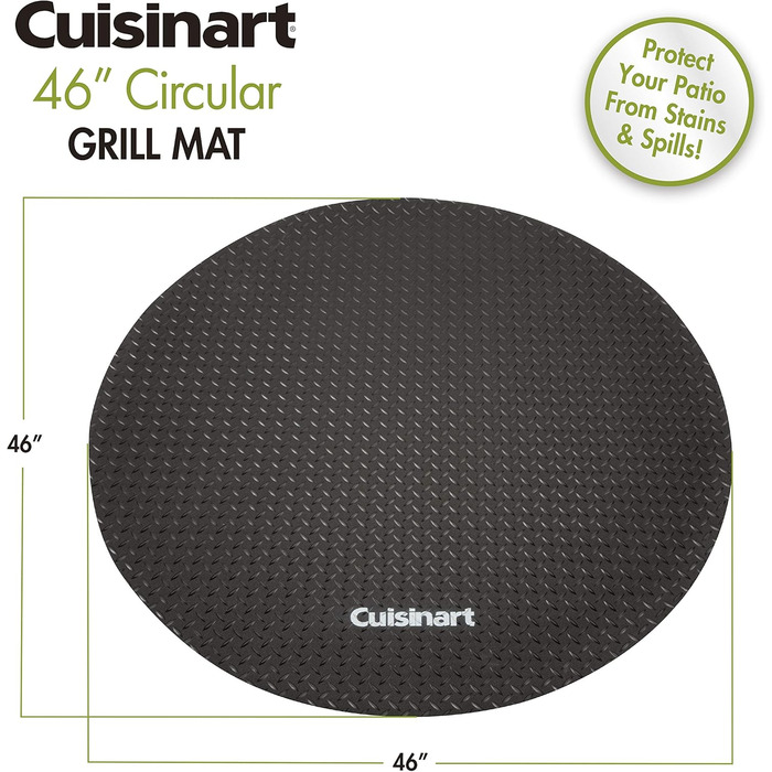 Килимок для гриля Cuisinart CGMT-046, круглий, 116,8 см, чорний