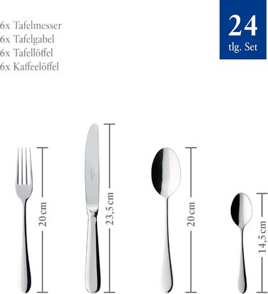 Villeroy & Boch Oscar набір столових приборів 24 предмети з нержавіючої сталі, для 6 осіб, придатний для посудомийки