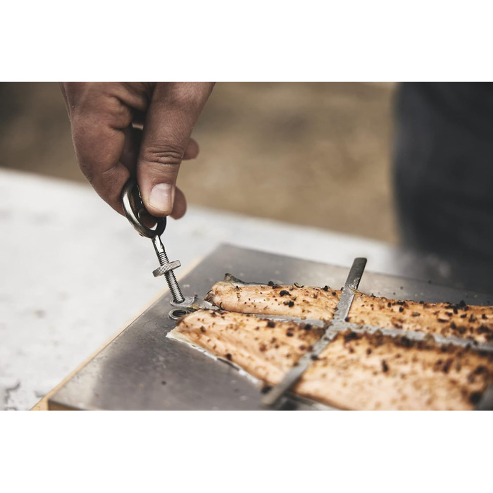 Дошка для приготування лосося MOESTA-BBQ XXL з нержавіючої сталі, FlameBoard, поворотна, для лосося до 60 см