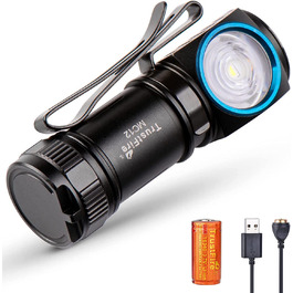Ліхтарик TrustFire MC12 Mini LED, 1000 Люмен, акумулятор 16340, магнітна USB зарядка, без налобного ременя, чорний