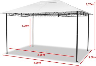 Садовий павільйон TOOLPORT 3x3 м з дахом 180 г/м² та 4 стінками, кремовий