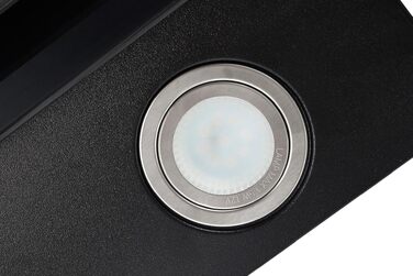 Похила витяжка Respekta CH89060S 60 см, чорне скло та нержавіюча сталь, режим відведення та рециркуляції повітря, клас A++, Generation 2