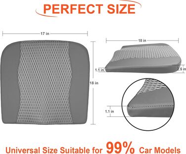 Автомобільна подушка Lofty Aim з Memory Foam для водія: підтримка спини, зняття болю при ішіасі, дихаючий чохол з PU-шкіри (сірий)