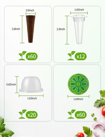 Набір для вирощування трав у приміщенні на 15 посадкових місць, Smart Garden з таймером, LED-освітлення повного спектру, регульована висота, 5L бак (набір для поповнення)