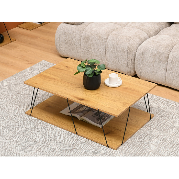 Журнальний стіл Mebel-Partner прямокутний 92 x 62 x 30,5 см, чорний дуб