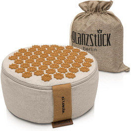 Подушка для йоги та медитації Glanzstück Berlin Health Collection, двостороння, з екологічного лляного міксу, наповнювач гречане лушпиння, 32x15 см, регульована висота