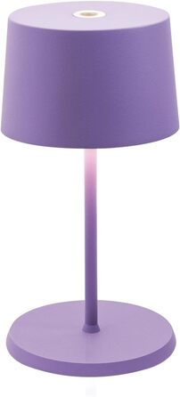 Zafferano Olivia Mini Лампа: Портативна LED-лампа з торканням, 22 см, фіолетовий колір, для дому та вулиці, диммер, 2700-3000K, з зарядним пристроєм (стара версія)