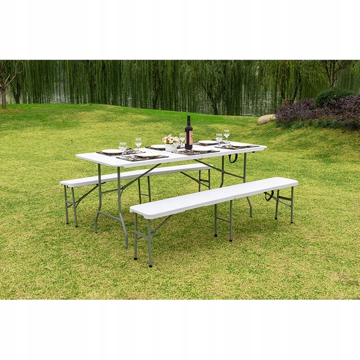 Пластиковий прямокутний стіл Goliat, білий, 180 x 75 x 75 см
