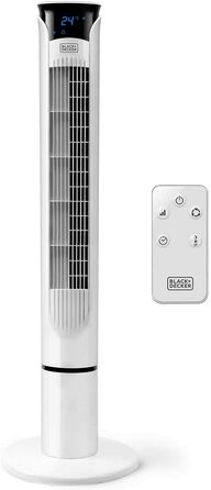 Турмовентилятор Black+Decker BXEFT49E, 45 Вт, пластик, з пультом, 102 см, білий