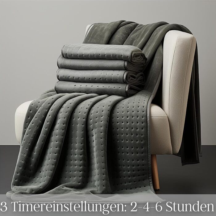 Електрична гріюча ковдра Steinborg з таймером 6 годин | 150 x 80 см | 6 температурних режимів | з пультом дистанційного керування | прання до 30°C