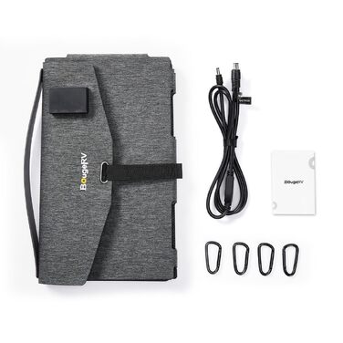 Складана сонячна панель BougeRV 100W ETFT, портативний сонячний модуль з виходами DC/USB-C/USB-A, скловолокно 270°, 2 кг, для паверстанцій, смартфонів та планшетів
