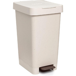 Смітник для кухні TATAY Smart ECOHOME, 25 л, з педаллю, поліпропілен, BPA Free, під мішки 30 л, 100% перероблені матеріали, бежевий