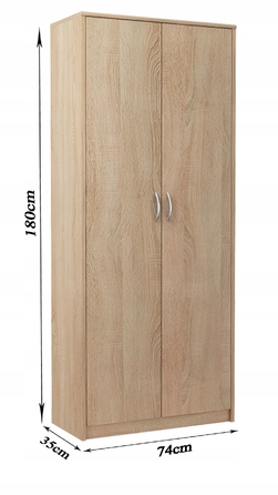 Стелаж Matkam 74 x 180 x 35 см, дуб сонома
