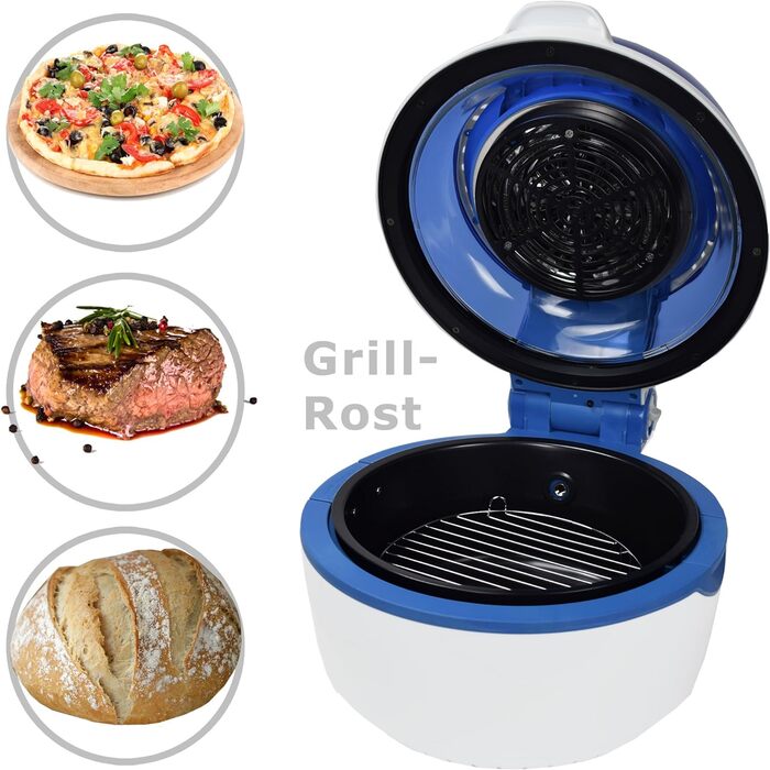 Аерофритюрниця Syntrox Germany з LED-дисплеєм, 10 л, без олії, синя