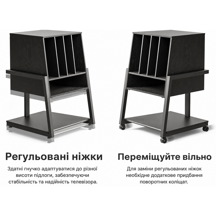 Стіл для програвача вінілових платівок FITUEYES із дерева та металу, HiFi-стійка на 120 платівок, компактна полиця для вітальні та музичної кімнати