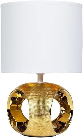 ARTE LAMP LED лампа настільна – класична декоративна хромована настільна лампа з білим тканинним абажуром для вітальні та спальні – з кабелем, хром, білий (золотий, білий)