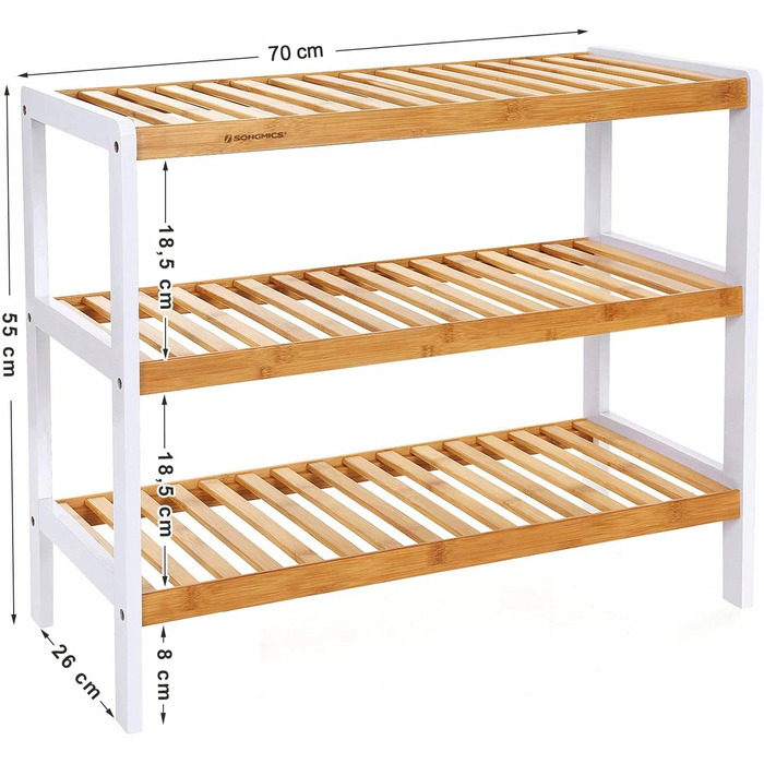 Полічка для взуття Songmics, 70 x 55 x 26 см, відтінки коричневого