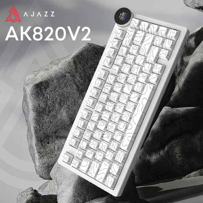 Бездротова механічна клавіатура Ajazz AK820 V2 White Peach Switch (AK820-V2-WP-S-W)