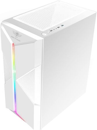 Ігровий корпус Spirit of Gamer Clone III білий, ATX/mATX/ITX, з підсвічуванням RGB, скляна бічна панель, 2 вентилятори 120 мм (1 ARGB), корпус для ПК