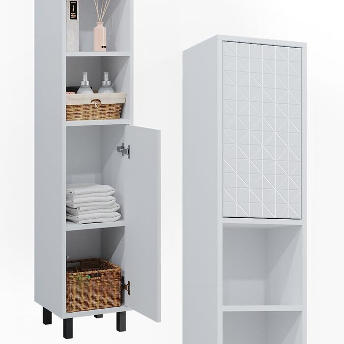 Пенал для ванної Vicco Agasta, білий глянець, 30x190,3 см