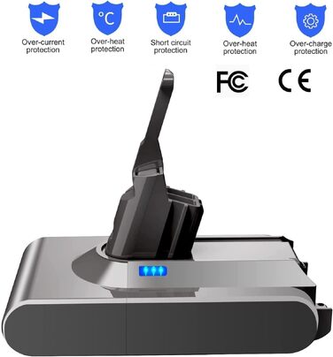 Потужний акумулятор для пилососа Dyson V8 (SV10) 8.0Ah/8000mAh — заміна Li-Ion для моделей Animal, Absolute, Motorhead, Fluffy
