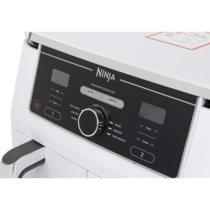Аерофритюрниця Ninja Foodi MAX Dual Zone AF400EUWH з двома зонами приготування, біла