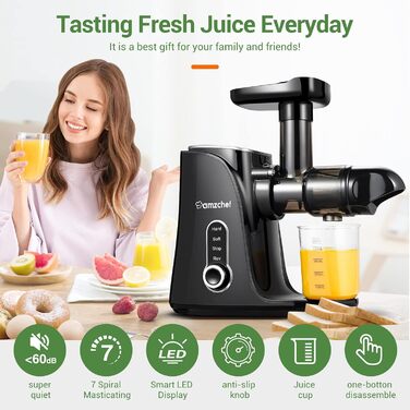 Соковижималка для фруктів та овочів 150 Вт Black AMZCHEF