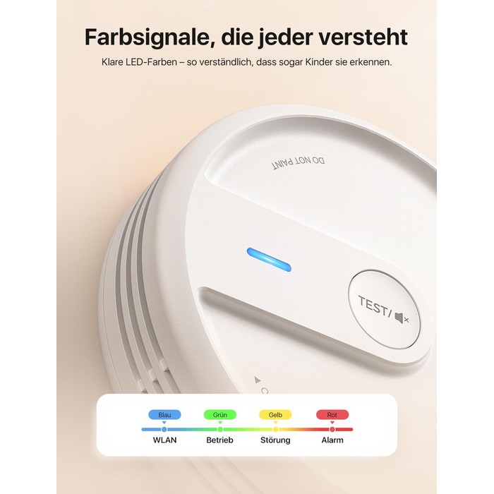 X-Sense Розумний димовий датчик з Wi-Fi, EN 14604, нічний режим, 10 років служби, змінна батарея, керування через додаток, XS0E-iR, білий