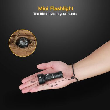 Ліхтарик Wurkkos TS11 Mini LED 2000 Люмен, компактний ручний ліхтар з SFT40, RGB підсвіткою, дальність 616 м, акумулятор 18350, TIR-лінза, USB-C зарядка, для туризму та активного відпочинку