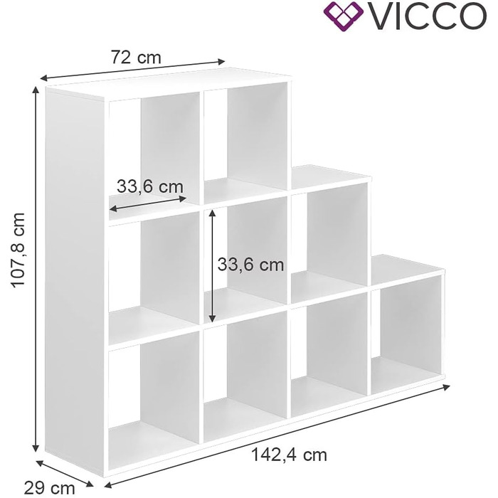 Стелаж-сходи Vicco, білий, 142.2 x 107.8 см, для дому