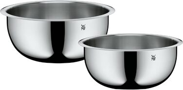 Набір кухонних мисок WMF Function Bowls, 2 шт., діаметр 22 та 24 см, Cromargan нержавіюча сталь, багатофункціональний (для замішування, салатів, подачі), складений, набір мисок