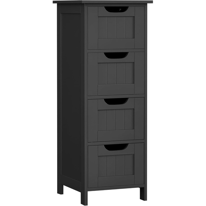 Шафка для ванної кімнати VASAGLE з 4 висувними ящиками, 30 x 30 x 82 см, білий колір, для ванної, вітальні, кухні, їдальні, сучасний дизайн