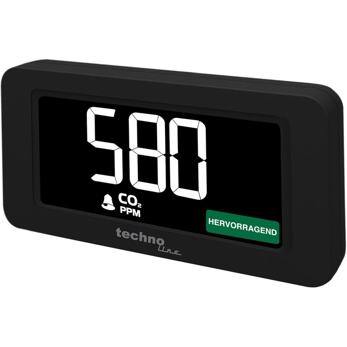 Монітор CO2 Techno Line, портативний, акумуляторний, чорний (WL1022)