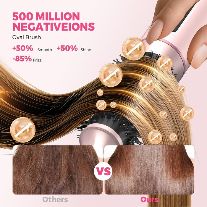 Atopskins Airbrush Haarstyler 5-в-1: Фен-щітка, стайлер для волосся з гарячим повітрям, випрямляч, плойка (Червоний)