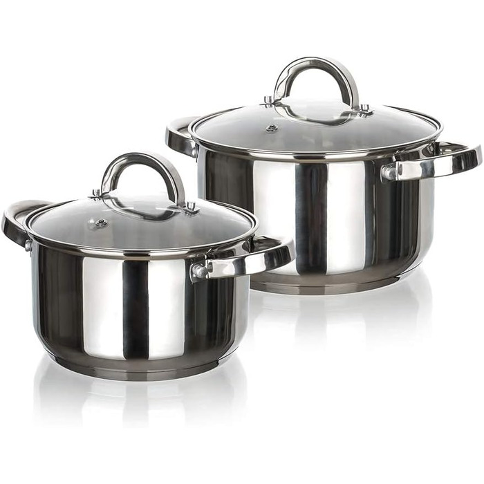 Набір посуду Banquet Swing Big з нержавіючої сталі, сріблястий, 24,5x26x21 см
