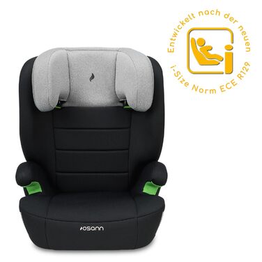 Дитяче автокрісло Osann Musca i-Size 100-150 см без Isofix, сіра меланж, з підлокітниками та спинкою