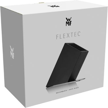 Підставка для ножів WMF FlexTec, чорна, для 15 кухонних ножів, нержавіюча сталь Cromargan 18/10 та якісний пластик