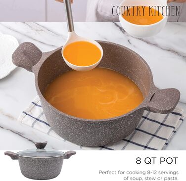Набір посуду Country Kitchen з антипригарним покриттям, литий алюміній, 11 предметів, кремовий колір – для щоденного приготування їжі