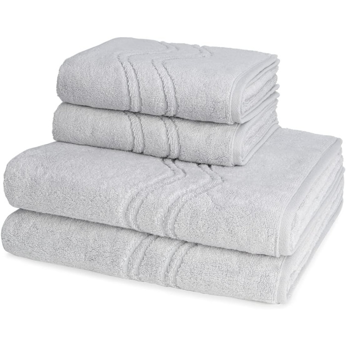 Набір рушників Ross Cashmere Feeling 4 шт: 2 для рук, 2 банних, хром
