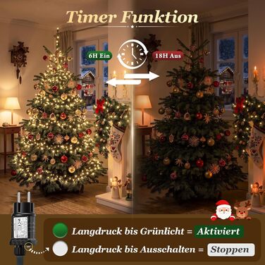 Світлодіодна гірлянда для ялинки SALCAR 26м, 360 LED, теплий білий колір, з пультом дистанційного керування (10м)