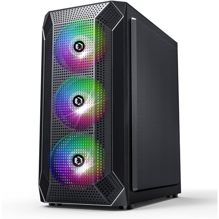 Ігровий корпус для ПК EMPIRE GAMING Ruby ARGB, середній Tower ATX/MATX/ITX, 4 вентилятори 120 мм, адресне підсвічування RGB, акрилова бічна панель, чорний